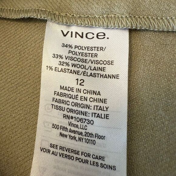 Vince Camel Wool Blend Twist Front Faux Wrap Midi Skrt Sz12 Heritage, Old Money - Picture 10 of 12